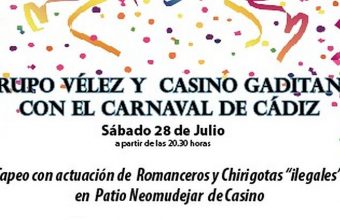 28 de junio. Cádiz. Tapeo con actuaciones de romanceros y chirigotas ilegales en el Casino Gaditano