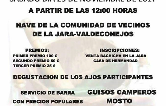 25 de noviembre. Sanlúcar. II Concurso de Ajo campero en La Jara-Valdeconejos