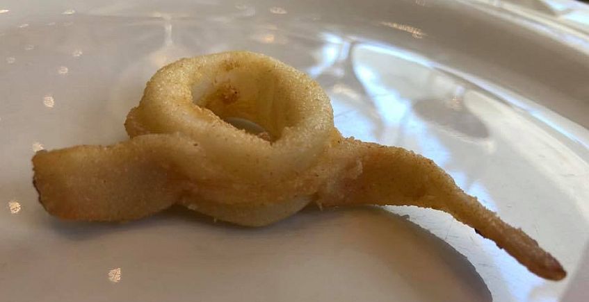 El calamar dulce frito del restaurante El Campero