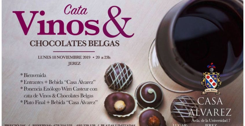 Cata de vinos y chocolates belgas en Casa Álvarez de Jerez el 18 de noviembre