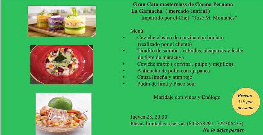 28 de julio. Cádiz. Cata y clase magistral de cocina peruana en La Garnacha