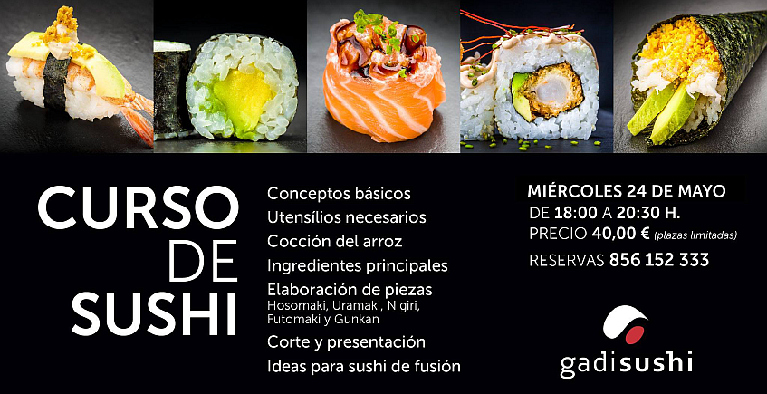 24 de mayo. Cádiz. Curso de sushi en Gadisushi