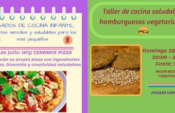28 y 29 de julio. Chiclana. Taller de pizza (infantil) y de hamburguesas veganas