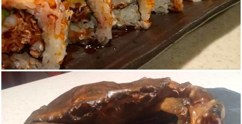 Monster roll, un uramaki que esconde en su interior un cangrejo de concha blanda con aguacate en MauMau de Cádiz