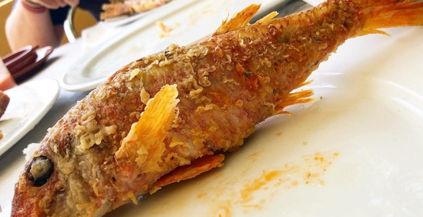 Los salmonetes fritos de El Albero en Bolonia