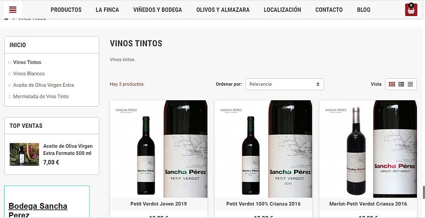 Los vinos y aceites de Sancha Pérez, disponibles a través de internet