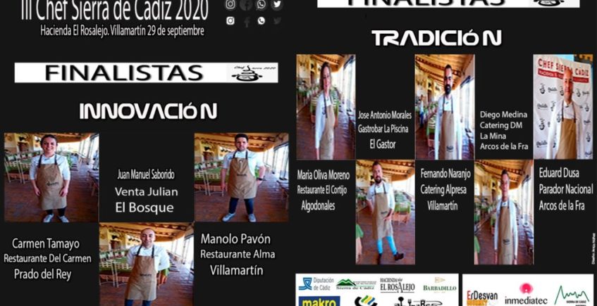 Ocho cocineros competirán el 29 de septiembre por el título Chef Sierra de Cádiz 2020