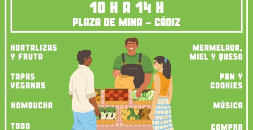 Ecomercado en la plaza de Mina de Cádiz