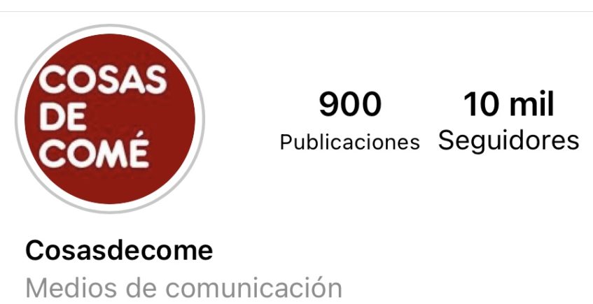 Cosas de Comé alcanza los 10.000 seguidores en Instagram